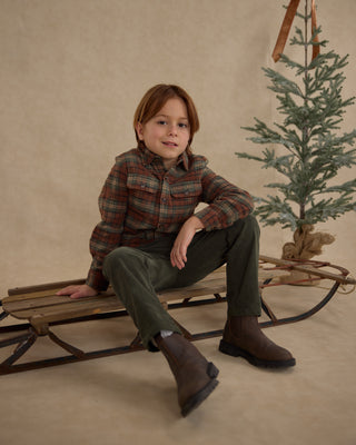 Rylee & Cru Pocketed Flannel Shirt - Holiday Plaid
