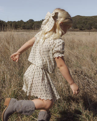 Rylee & Cru Smocked V Mini Skirt - Vintage Fleur
