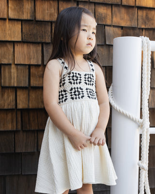 Rylee & Cru crochet sundress with abstract pattern, sleeveless design, lightweight fabric, perfect for warm weather.