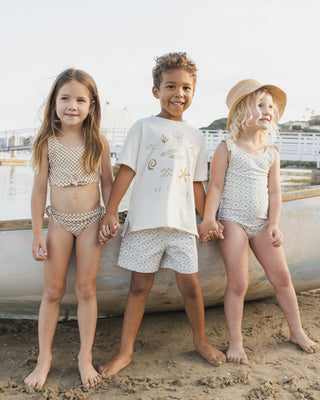 Rylee & Cru Knotted Bikini - Ocre Check