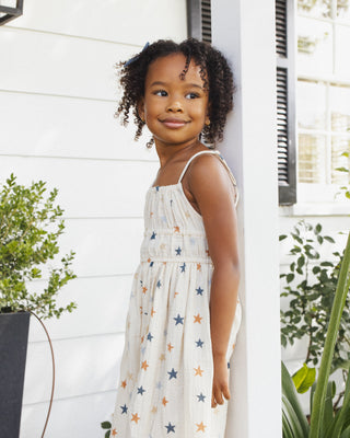 Rylee & Cru Delia Dress with star pattern, soft fabric, and sleeveless design for girls, perfect for casual wear.