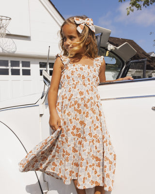 Rylee & Cru Americana Floral bow hair accessory with vibrant floral pattern and soft fabric, perfect for children's hairstyles.