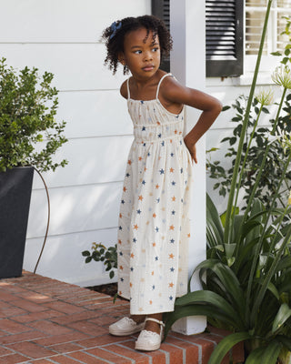 Rylee & Cru Delia Dress in stars pattern, children's dress with long sleeves and playful star design for girls.