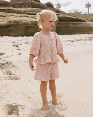 Rylee & Cru Juniper Petal Gingham 2-piece outfit for pets, featuring a charming gingham pattern and comfortable design.
