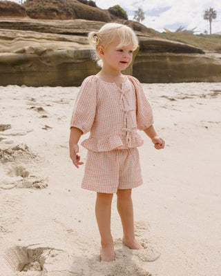 Rylee & Cru Juniper Petal Gingham 2-piece outfit for pets, featuring a charming gingham pattern and comfortable design.