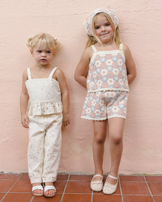 Rylee & Cru Kayli Ivory 2-piece outfit for kids, featuring a stylish top and matching bottoms in soft ivory fabric.