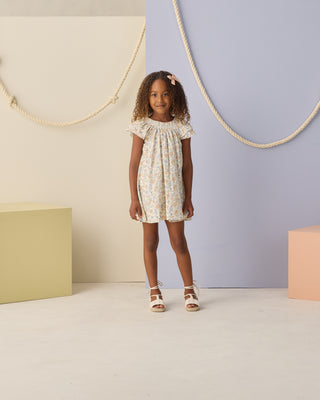 Rylee & Cru Lucia Dress in Bloom featuring a floral pattern, soft fabric, and a stylish, comfortable design for girls.