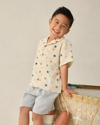 Rylee & Cru stars lapel collar shirt featuring a star pattern, soft fabric, and classic button-up design.