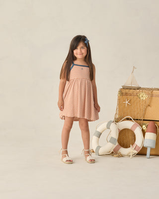 Rylee & Cru Lea Dress in Poppy Stripe featuring a playful, colorful striped pattern and a comfortable, lightweight fabric.