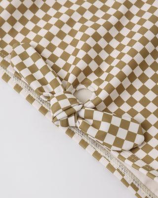 Rylee & Cru Knotted Bikini - Ocre Check