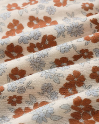 Rylee & Cru Sparrow skirt in Americana Floral with a natural fabric look, featuring a colorful floral pattern and gathered waist.