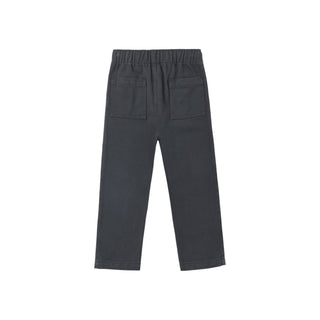 Rylee & Cru Kalen Pant - Midnight
Dark gray pants with an elastic waistband and two back patch pockets, shown flat against a white background.