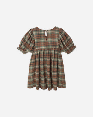 Rylee & Cru Jolene Dress - Holiday Plaid
Plaid dress with puff sleeves on a white background