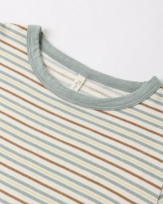 Rylee & Cru vintage stripe 2-piece play set for kids, featuring a green top and matching bottoms with playful design.