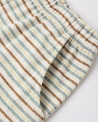 Rylee & Cru vintage stripe 2-piece play set for kids, featuring a green top and matching bottoms with colorful stripe pattern.