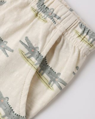 Rylee & Cru alligator print 2-piece play set for kids, featuring a comfortable top and matching bottoms with alligator design.