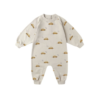 Rylee & Cru Raglan Jumpsuit - Taxi
Baby onesie with car pattern on a white background