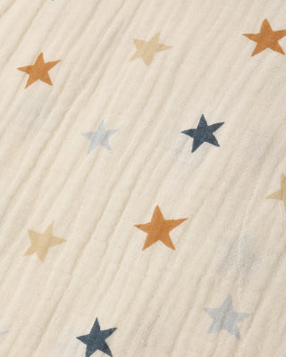 Rylee & Cru stars lapel collar shirt in natural fabric, featuring a stylish collar and star pattern for kids or toddlers.