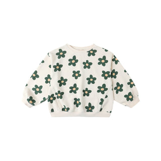 Rylee & Cru Oversized Sweatshirt & Wide Leg Sweatpant Set - Daisy
White sweatshirt with green floral pattern on a white background