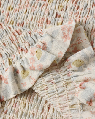 Rylee & Cru Zayla Top in Summer Garden print, ivory shirt with floral design, featuring a soft fabric and relaxed fit.