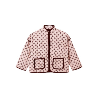 Rylee & Cru Quilted Jacket - Blush Fleur Pink jacket with a subtle pattern on a white background