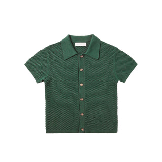 Rylee & Cru Aiden Polo - Green
Green textured shirt with buttons on a white background