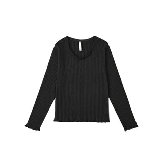 Rylee & Cru Ribbed Long Sleeve - Black
Black ribbed long-sleeve shirt on a white background