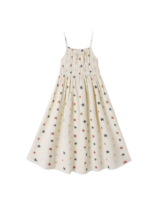 Rylee & Cru Delia Stars Dress for girls, featuring a cute star pattern, natural fabric, and a comfortable, stylish fit.
