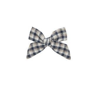Rylee & Cru Bow - Navy Check Plaid bow tie on a white background