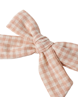 Rylee & Cru Petal Gingham bow hair accessory featuring pink and white gingham pattern for pets or children.