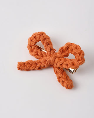 Rylee & Cru crochet bow clip set in Poppy color, cute hair accessories with decorative bows for children.