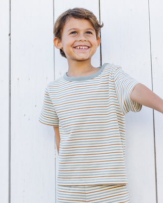 Rylee & Cru vintage stripe 2-piece play set for kids, featuring a stylish top and matching bottoms in colorful stripes.