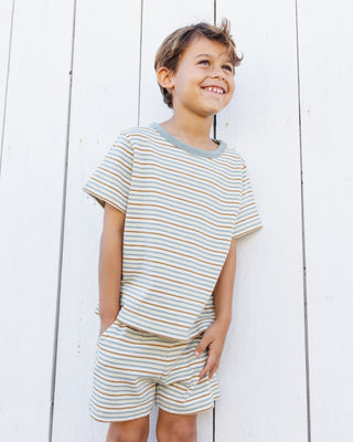 Rylee & Cru vintage stripe 2-piece play set for kids featuring a lightweight top and matching shorts, stylish and comfortable.