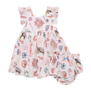 Pink Chicken Baby Girls Liv Dress Set - Watercolor Shells