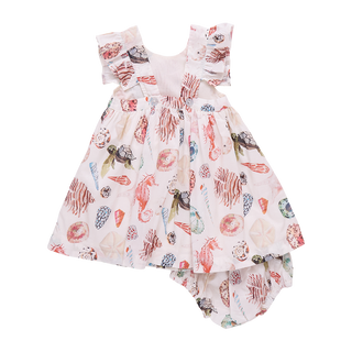 Pink Chicken Baby Girls Liv Dress Set - Watercolor Shells