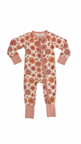 In My Jammers Remi Floral Zipper Romper, In My Jammers, Bamboo, Bamboo Pajamas, cf-size-12-18-months, cf-size-18-24-months, cf-size-2t, cf-size-6-9-months, cf-size-9-12-months, cf-type-pajama