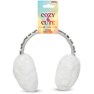 Iscream Rhinestone Earmuffs
White ear muffs with rhinestone details on a white background, featuring a colorful packaging label.