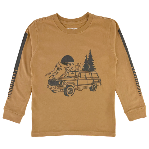 Tiny Whales Road Less Traveled Rust L/S Tee, Tiny Whales, Boys Clothing, cf-size-10y, cf-size-12-14y, cf-size-2t, cf-size-4t, cf-size-5y, cf-size-6y, cf-size-7y, cf-size-8y, cf-type-tee, cf-v