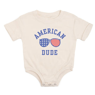 Sweet Wink American Dude Short Sleeve Romper - Natural