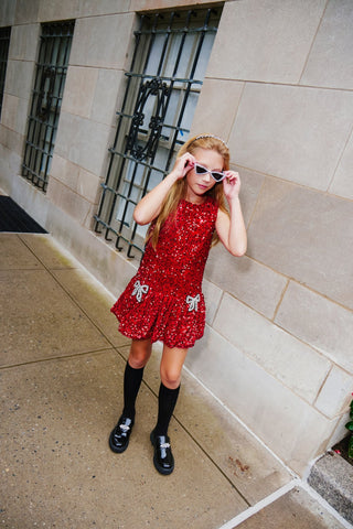 Lola and The Boys Ruby Bows Dress
