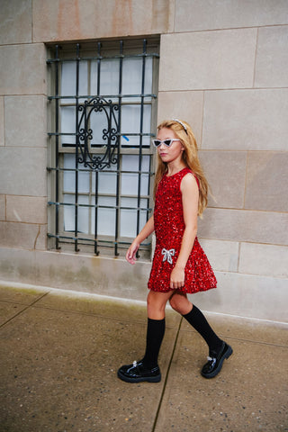 Lola and The Boys Ruby Bows Dress