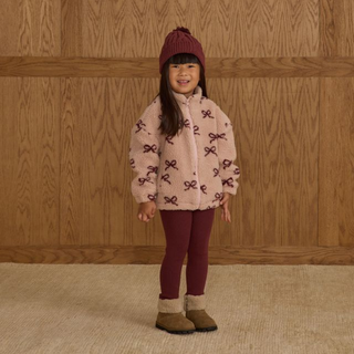Rylee & Cru Coco jacket with bow accents in blush, featuring a soft fabric and stylish design for kids.