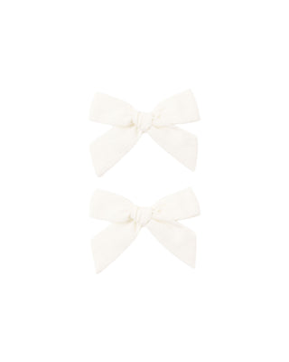 Rylee & Cru Bow Clip Set (Set of 2) - Ivory
