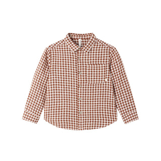Rylee & Cru Collared Long Sleeve Shirt - Brick Check
A white long-sleeve crewneck shirt with a unique sleeve detail, displayed flat against a plain white background.