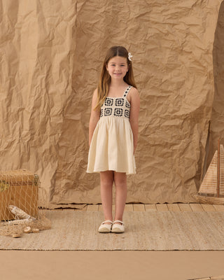 Rylee & Cru crochet sundress with abstract pattern, sleeveless design, lightweight fabric, perfect for warm weather.