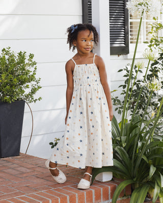 Rylee & Cru Delia Dress for girls with star pattern, featuring soft fabric and comfortable fit, ideal for casual wear.