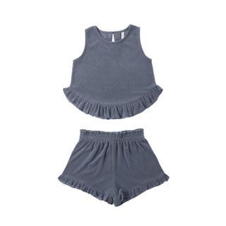 Rylee & Cru Faye Set - Marine
Children's blue sleeveless top and shorts set on a white background