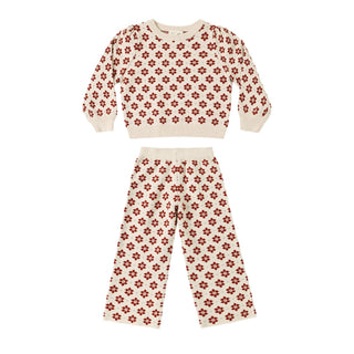 Rylee & Cru Jacquard Knit Set - Poinsettia