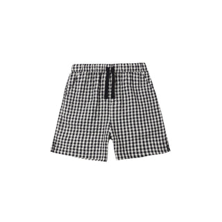 Rylee & Cru Perry Short in black check pattern, casual shorts for kids featuring a comfortable fit and stylish design.