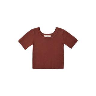 Rylee & Cru Scallop Tee - Brick
